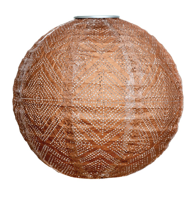 Allsop Soji Stella Market - 12" Handmade LED Outdoor Solar Lantern - Copper - Image 1